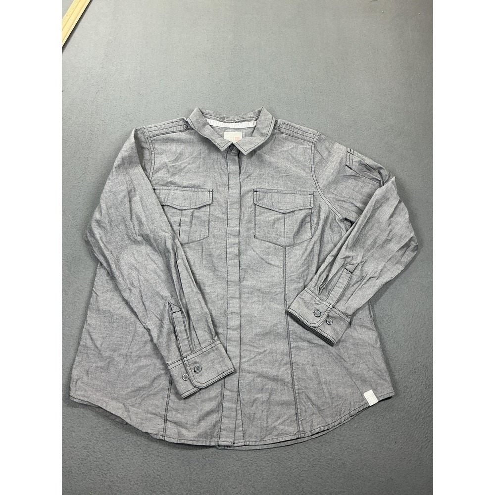 5.11 Tactical Shirt Mens XL Gray Chambray Long Sleeve Button Up Workwear Utility